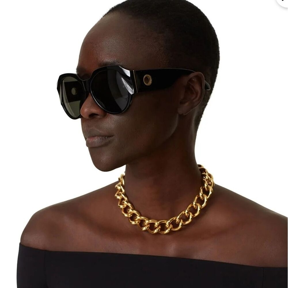 Linda Farrow Christie Black Oversized Sunglasses